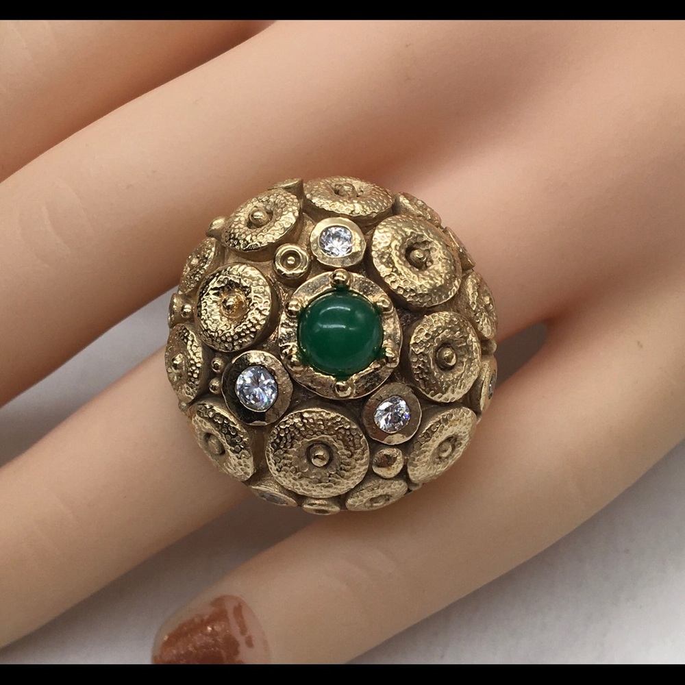 Rivka Friedman Gold Plated Huge Dome Ring - Picture 2 of 5